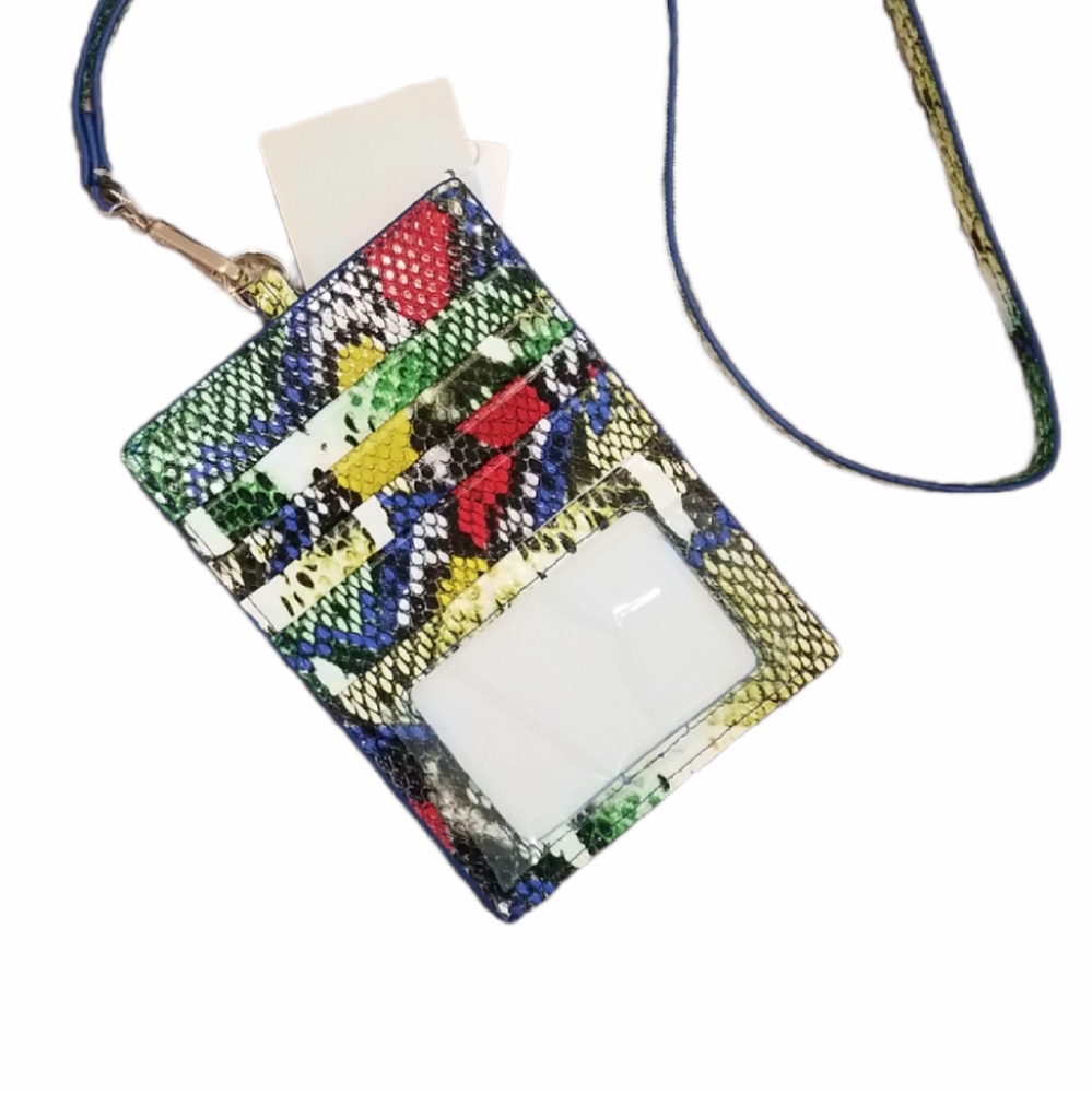 14th & Union snakeskin print credit card wristlet